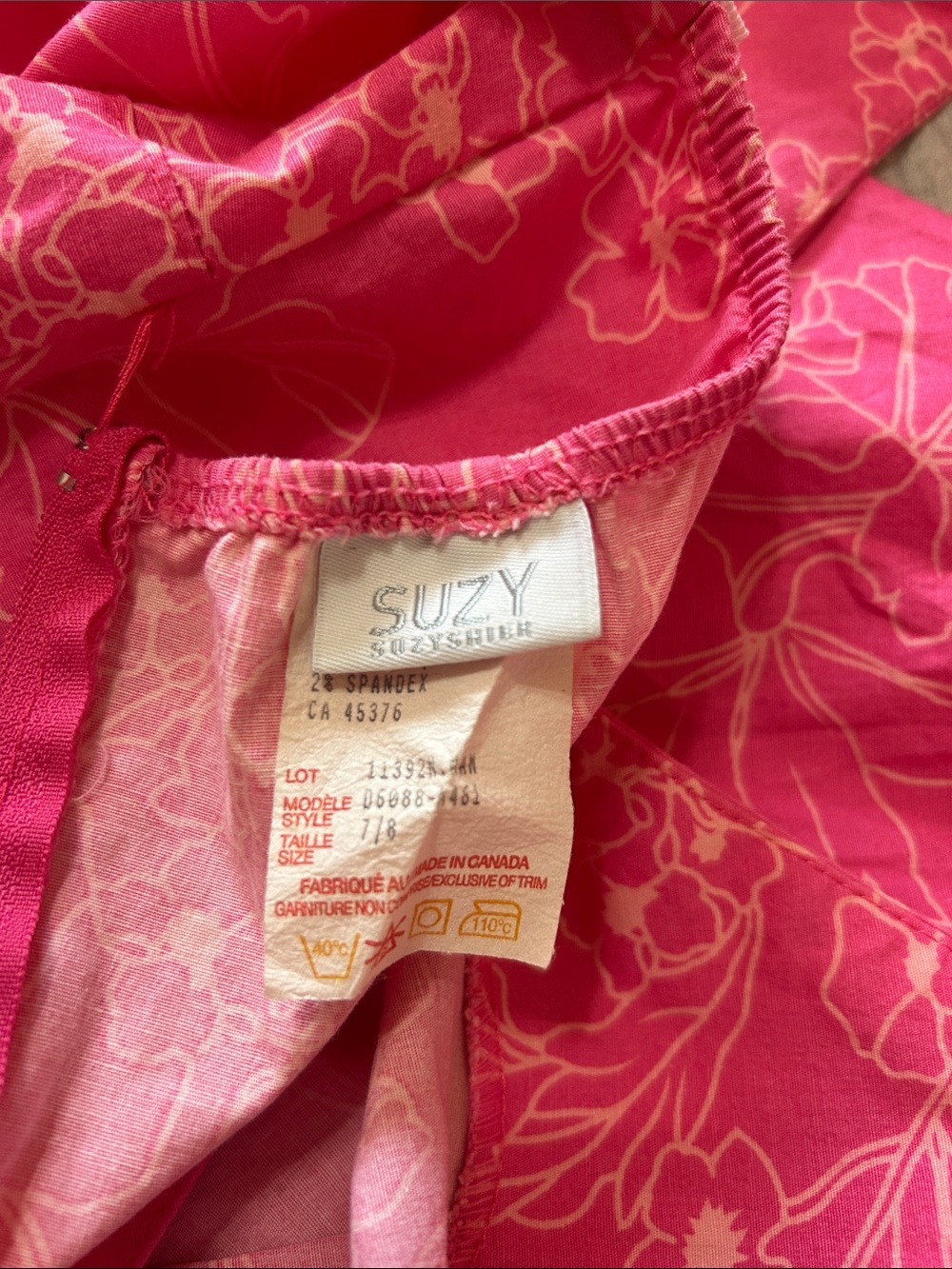 Vintage Y2K Suzy Shier Pink Floral Halter Dress Made in Canada Size 7/8 - Picture 6 of 13